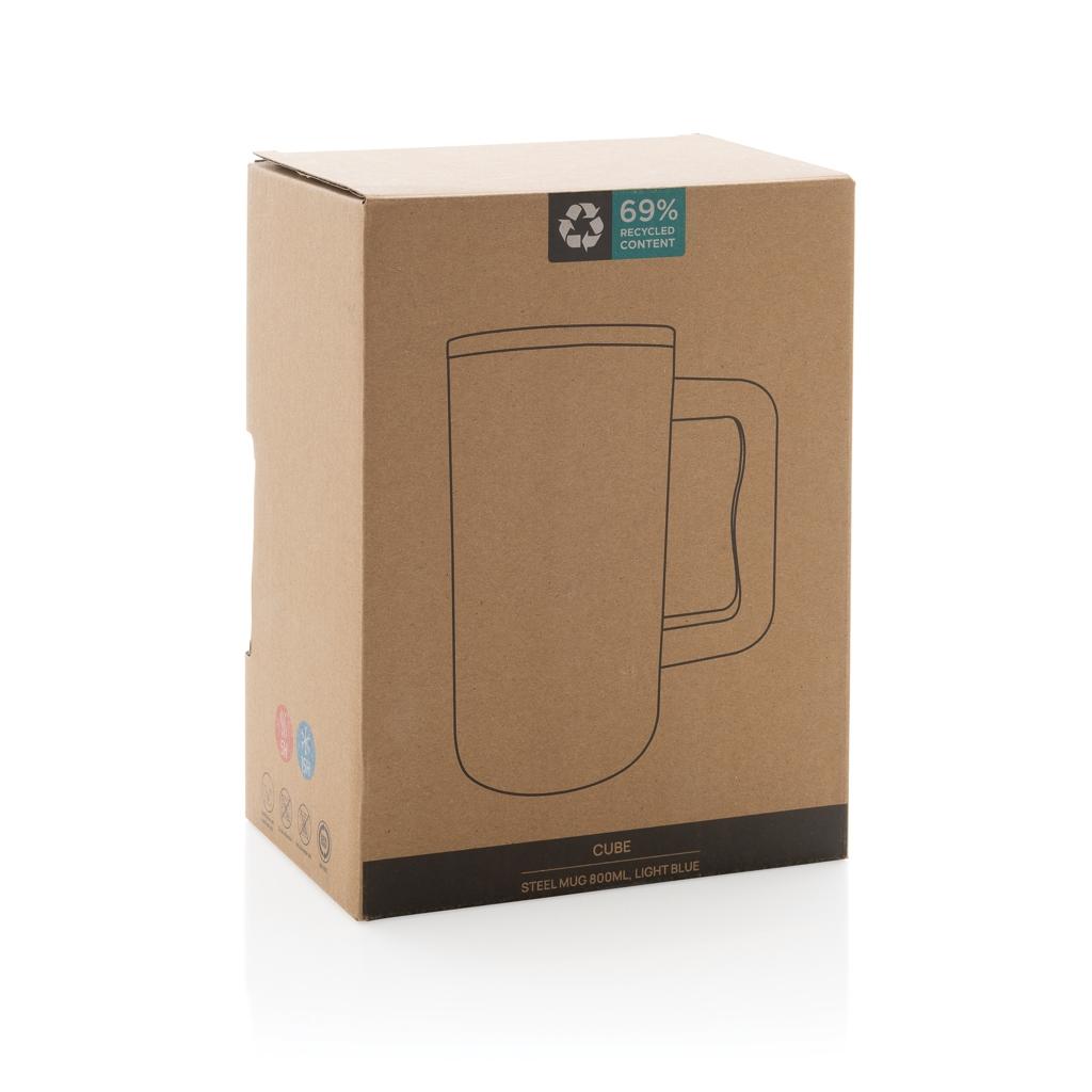 Cube RCS certified recycled steel mug 800ml light blue