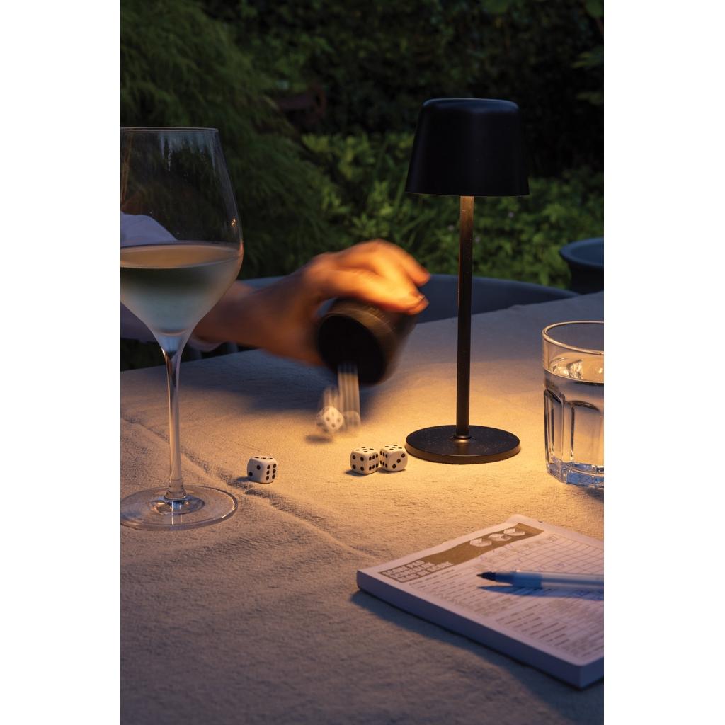 Zenic RCS recycled plastic USB re-chargable table lamp black