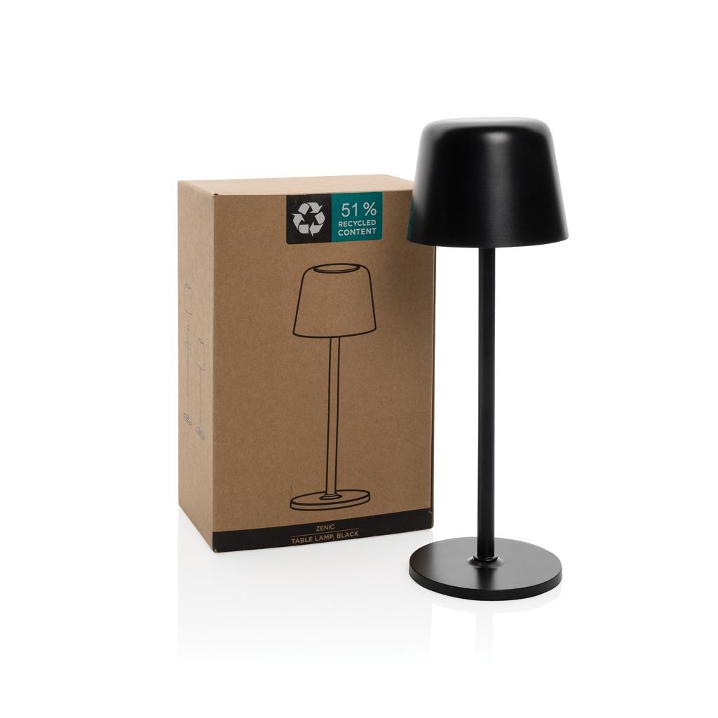 Zenic RCS recycled plastic USB re-chargable table lamp black