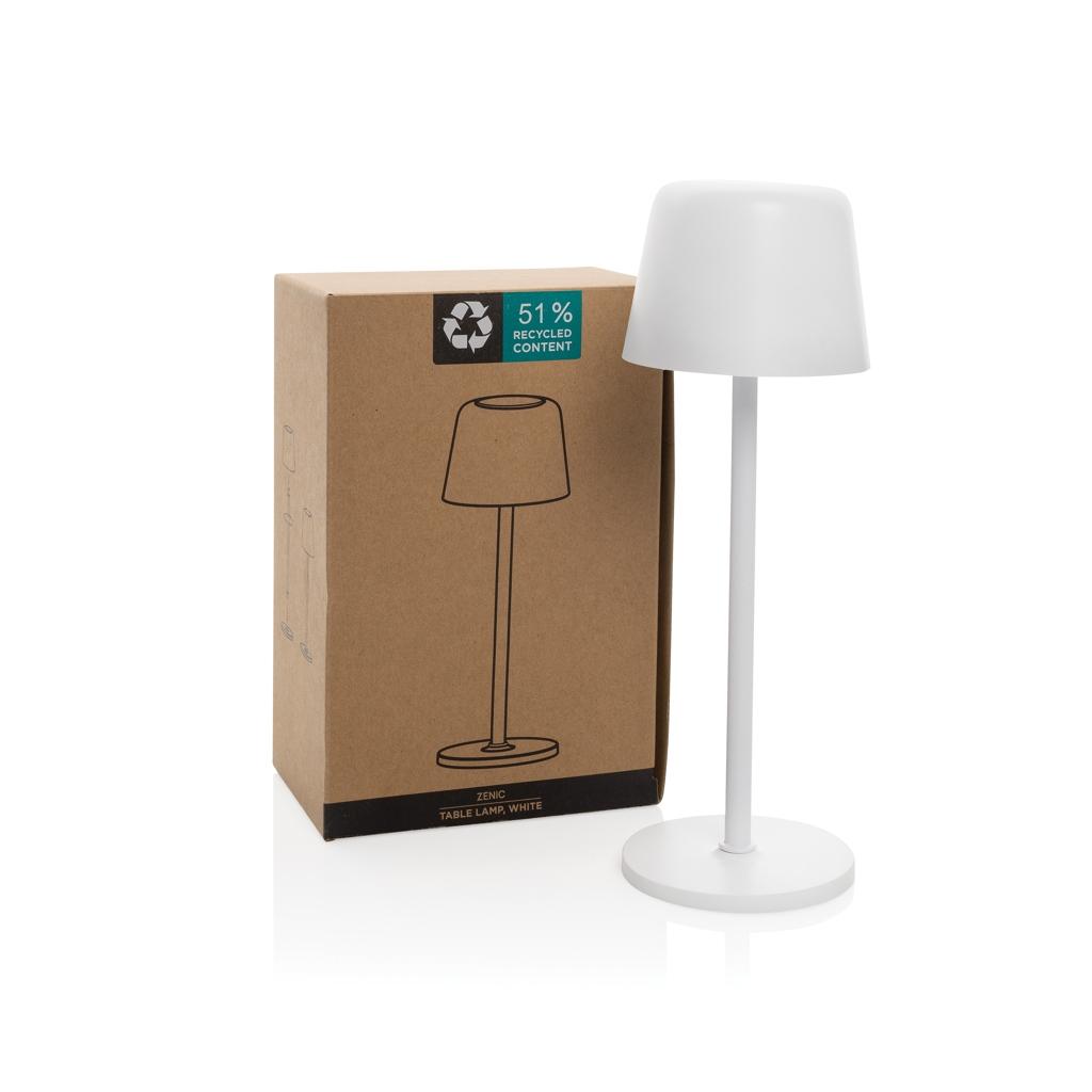 Zenic RCS recycled plastic USB re-chargable table lamp transparent