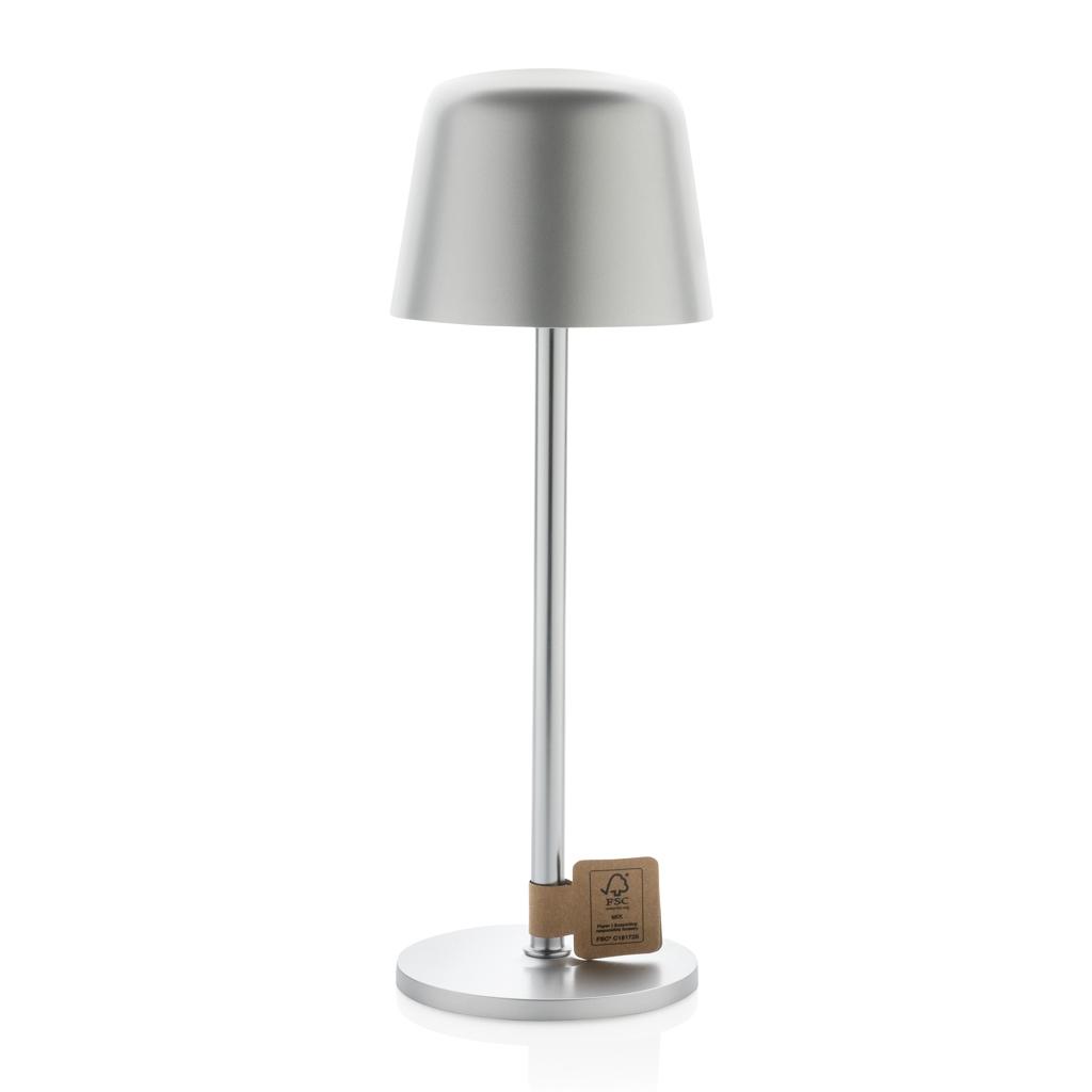 Zenic RCS recycled plastic USB re-chargable table lamp silver