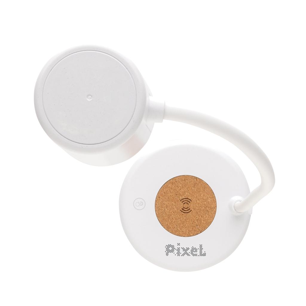 Zenara RCS recycled plastic and cork 15W wireless desk lamp transparent