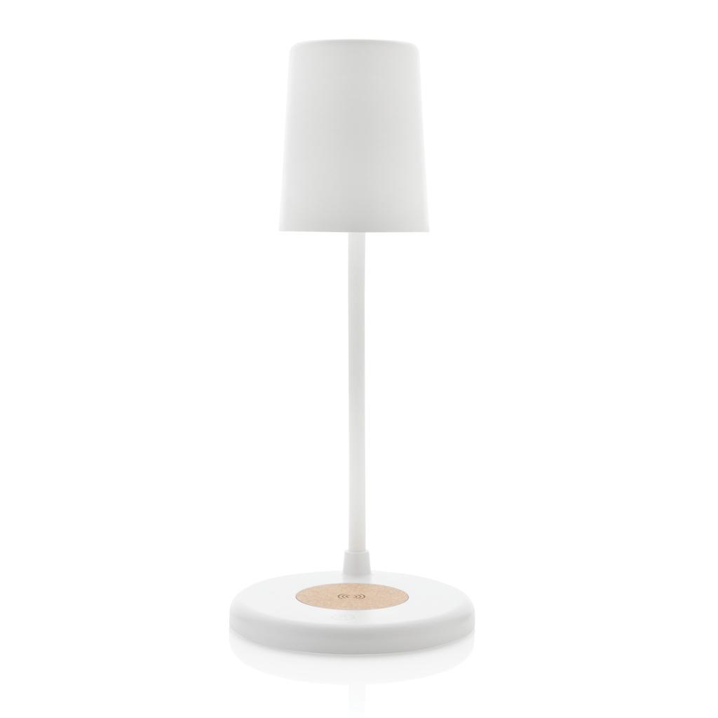 Zenara RCS recycled plastic and cork 15W wireless desk lamp transparent