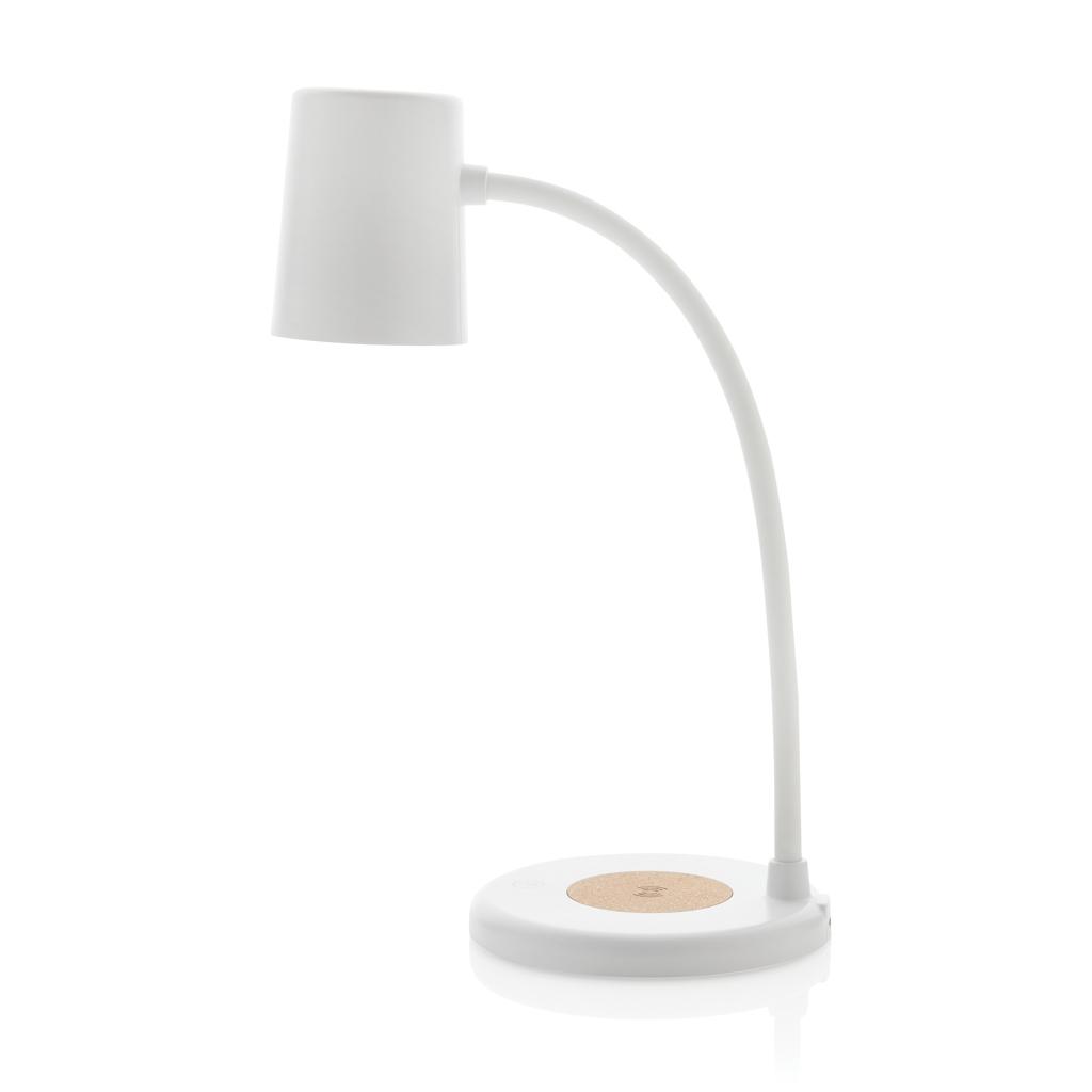 Zenara RCS recycled plastic and cork 15W wireless desk lamp transparent