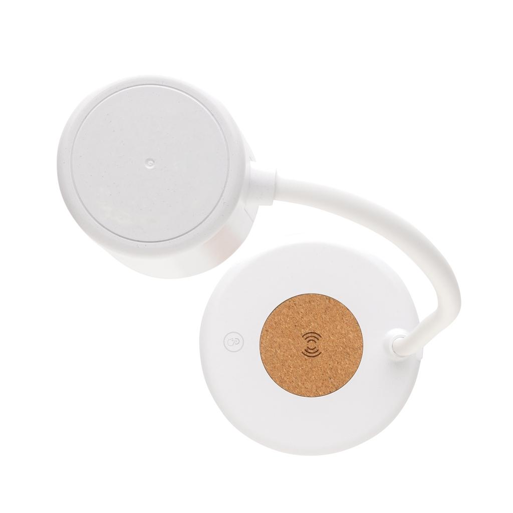 Zenara RCS recycled plastic and cork 15W wireless desk lamp transparent