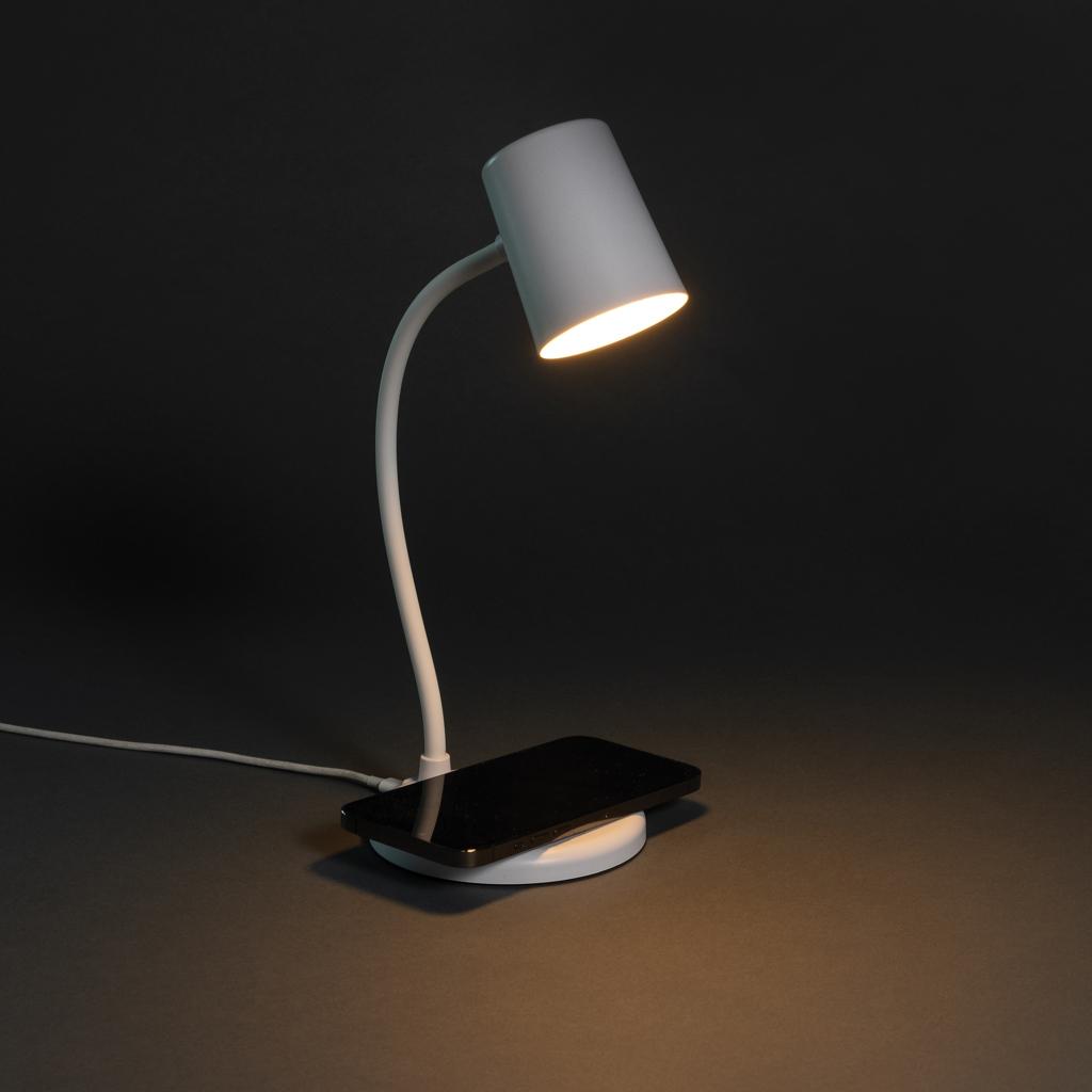 Zenara RCS recycled plastic and cork 15W wireless desk lamp transparent