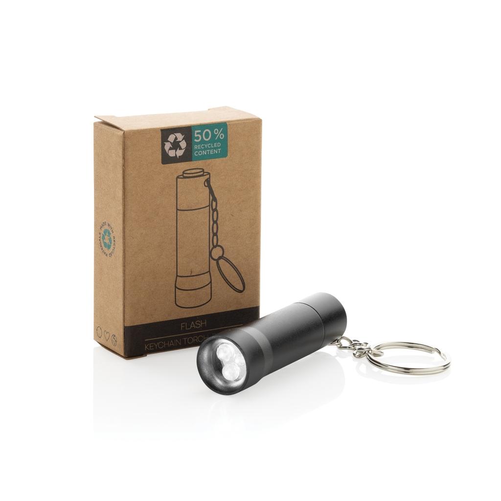 Flash RCS recycled aluminium keychain torch black