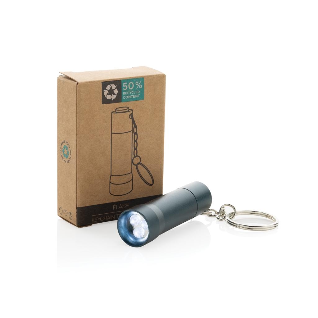 Flash RCS recycled aluminium keychain torch blue