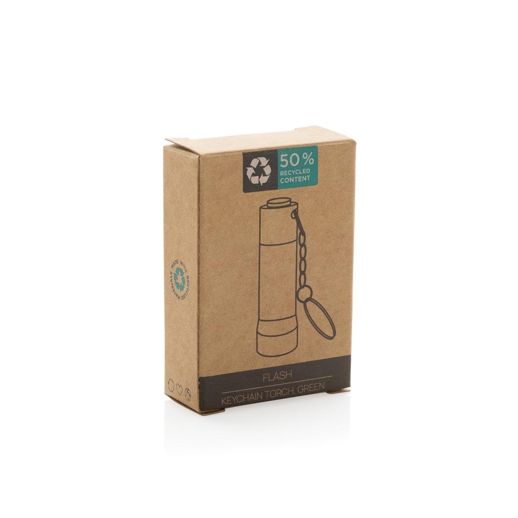 Flash RCS recycled aluminium keychain torch green