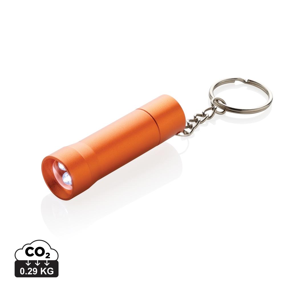 Flash RCS recycled aluminium keychain torch orange