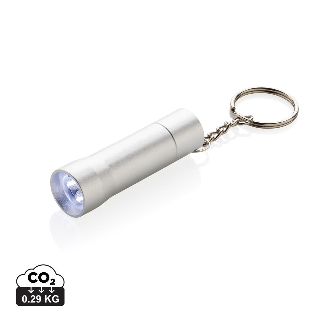 Flash RCS recycled aluminium keychain torch silver grey