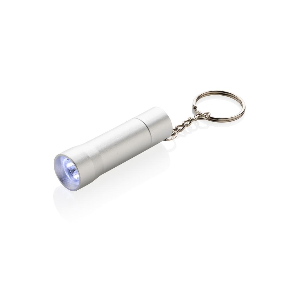 Flash RCS recycled aluminium keychain torch silver grey