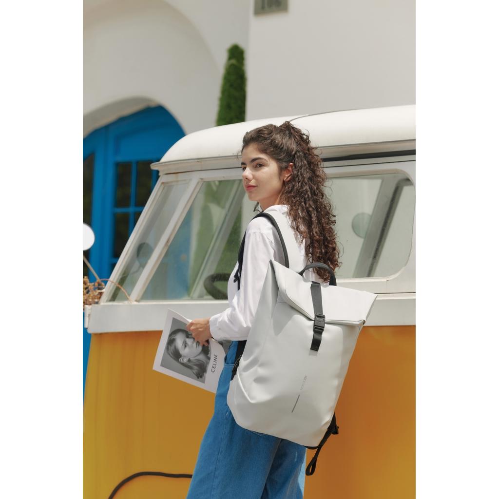 Urban Water Resistant Flap-top Backpack off white