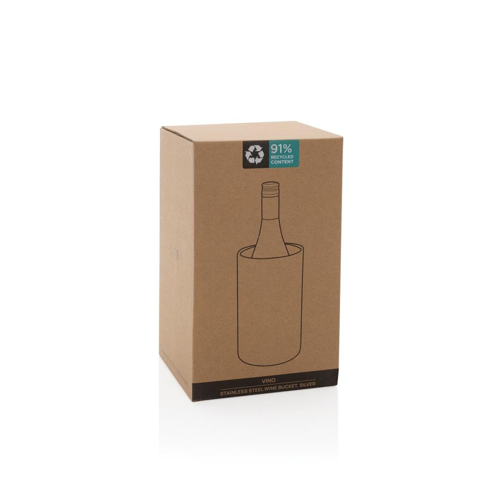 Vino RCS certified recycled stainless steel wine bucket silver