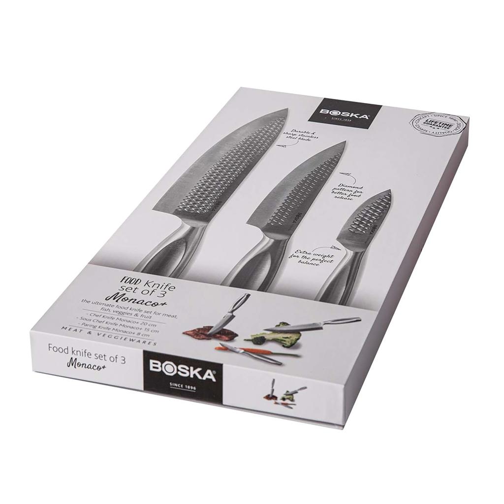 BOSKA Kitchen Knives Monaco+, set of 3 steel