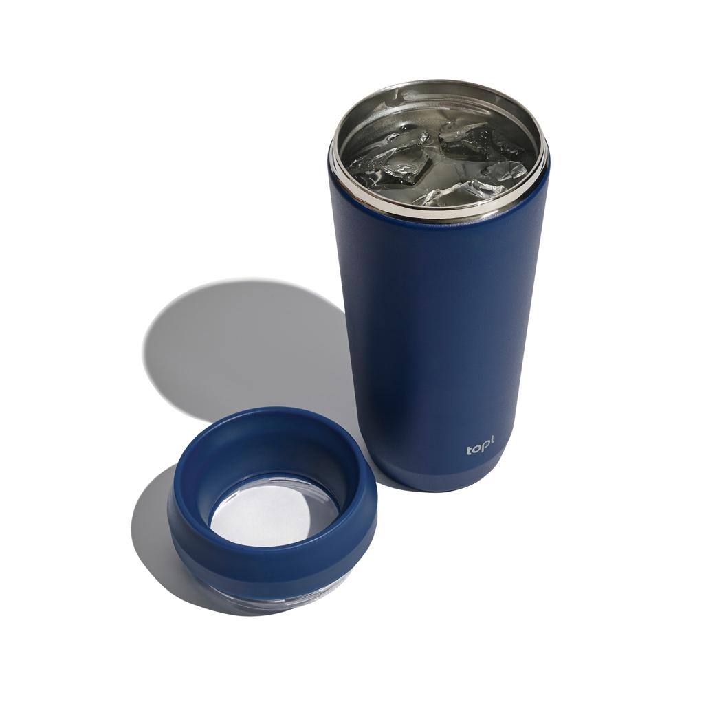 Topl Recycled Steel To Go Tumbler Patented 360 Lid 354ml navy