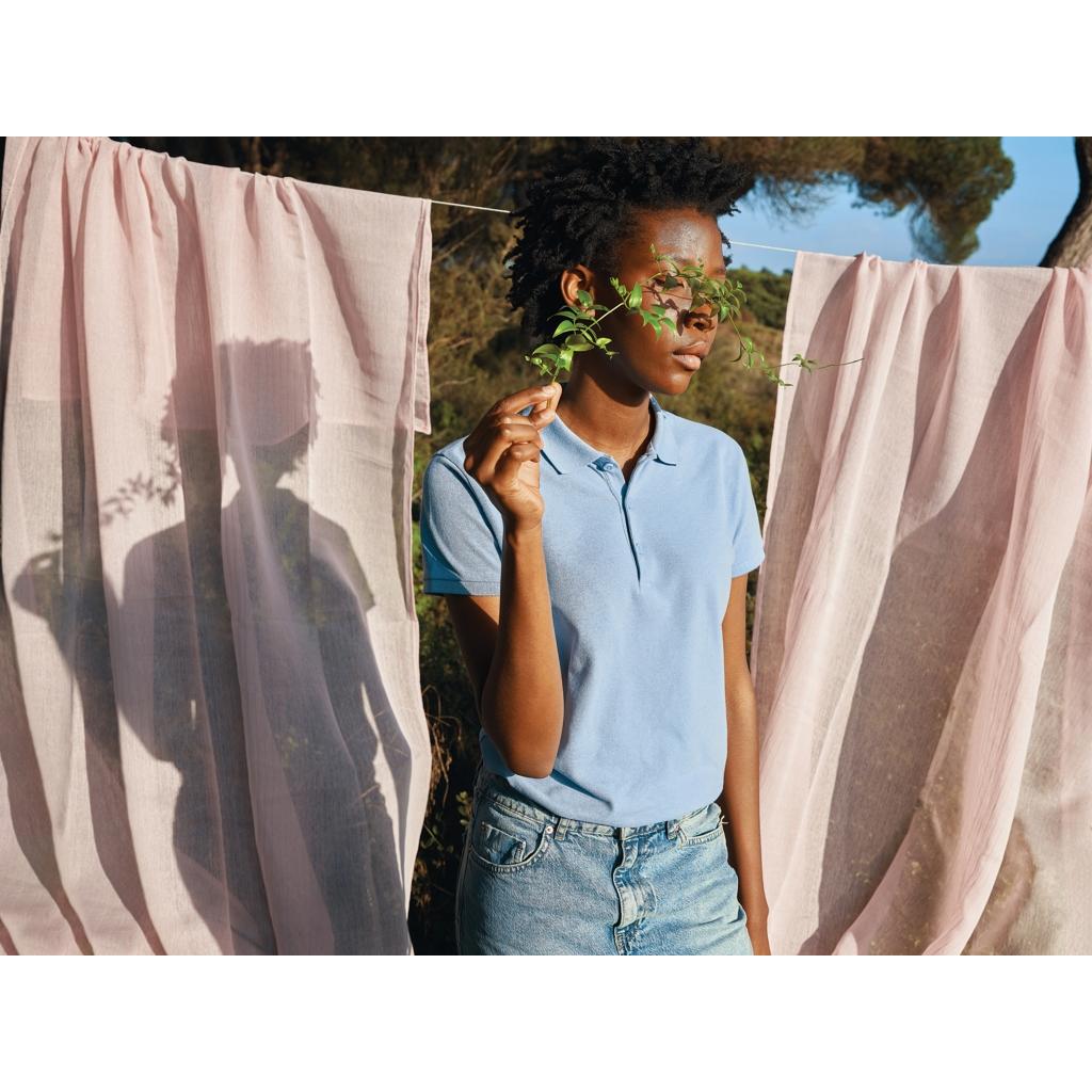 Iqoniq Yosemite women recycled cotton pique polo sky blue L