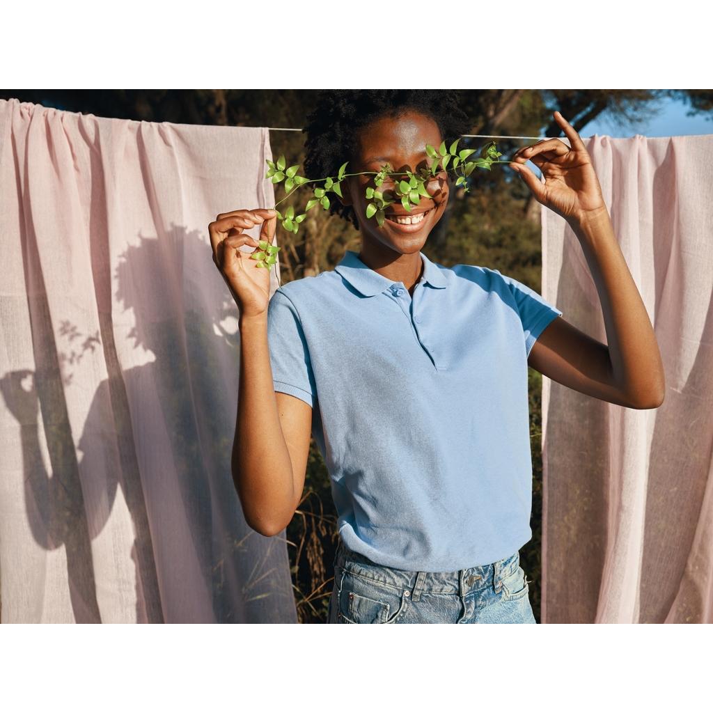 Iqoniq Yosemite women recycled cotton pique polo sky blue L