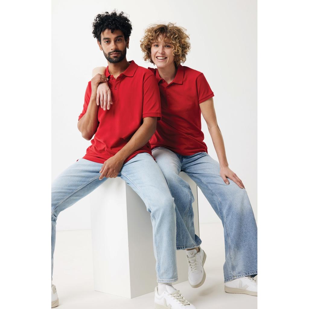 Iqoniq Yosemite women recycled cotton pique polo red M