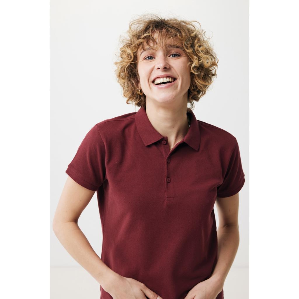 Iqoniq Yosemite women recycled cotton pique polo burgundy L