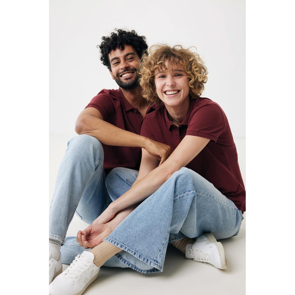 Iqoniq Yosemite women recycled cotton pique polo burgundy L