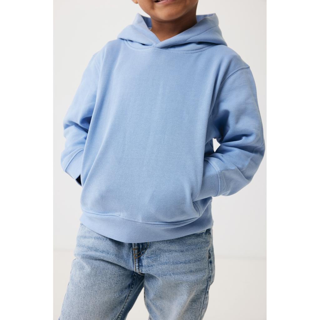 Iqoniq Yengo kids recycled cotton hoodie with sidepockets sky blue 3 - 4 ani