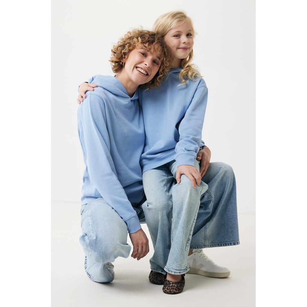 Iqoniq Yengo kids recycled cotton hoodie with sidepockets sky blue 3 - 4 ani