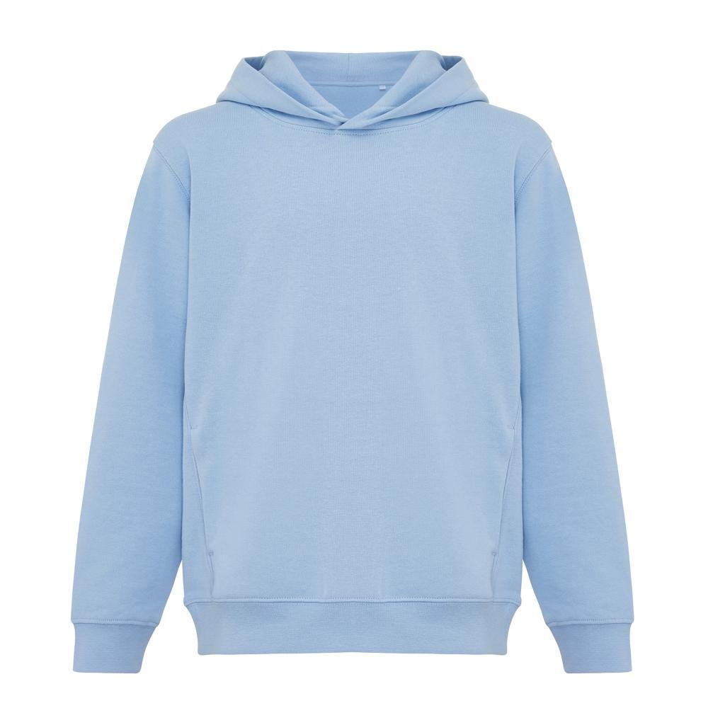 Iqoniq Yengo kids recycled cotton hoodie with sidepockets sky blue 3 - 4 ani
