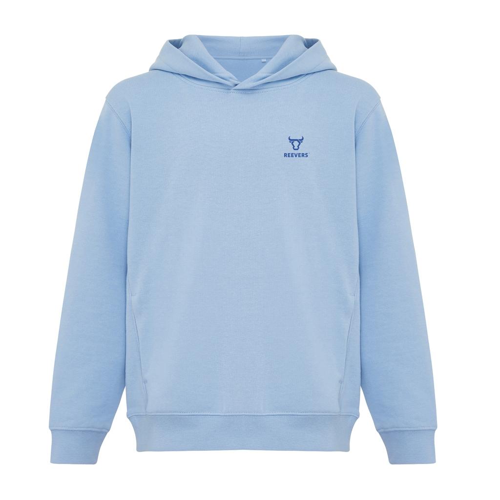 Iqoniq Yengo kids recycled cotton hoodie with sidepockets sky blue 3 - 4 ani