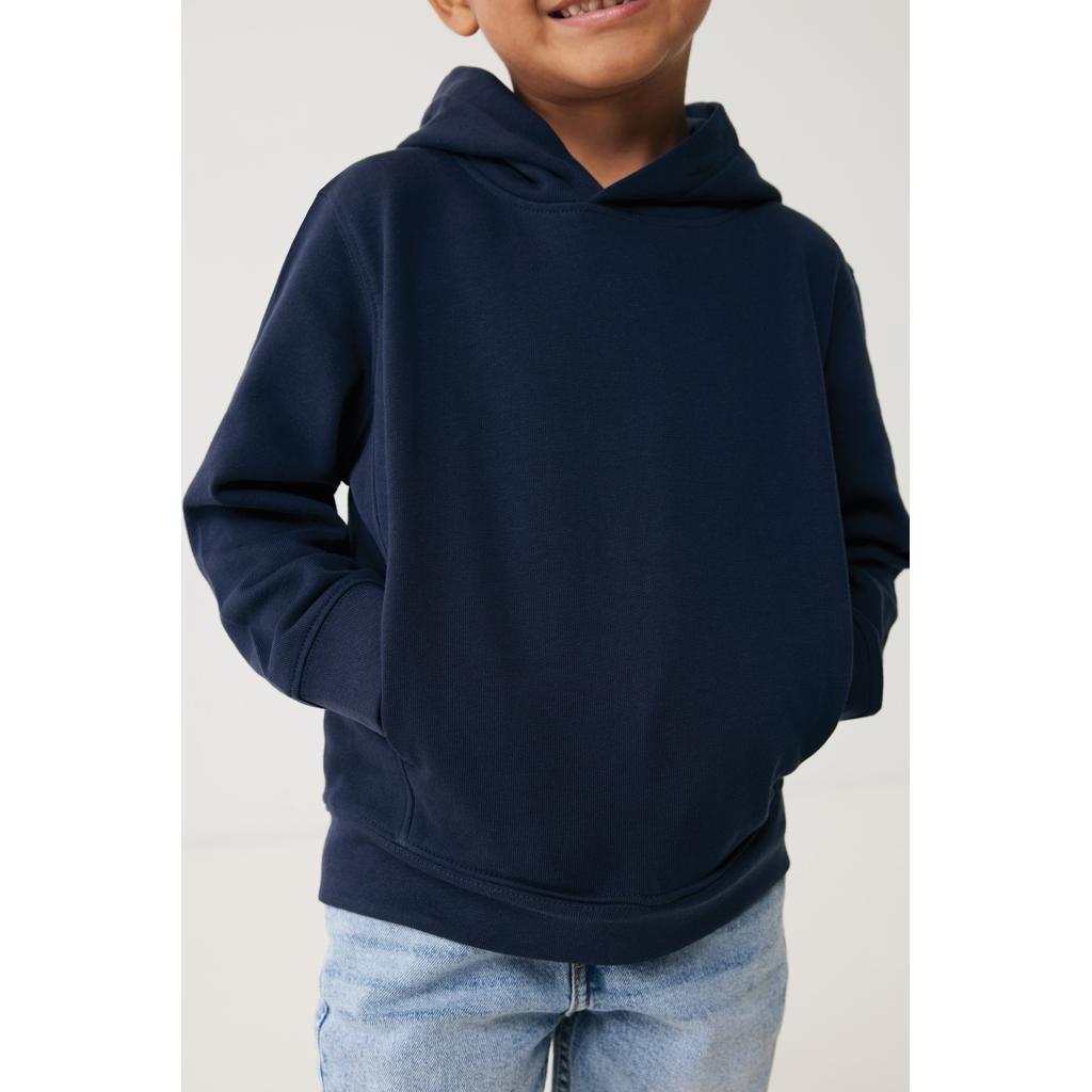 Iqoniq Yengo kids recycled cotton hoodie with sidepockets navy 9 - 10 ani