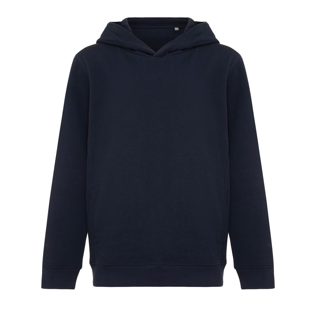 Iqoniq Yengo kids recycled cotton hoodie with sidepockets navy 9 - 10 ani