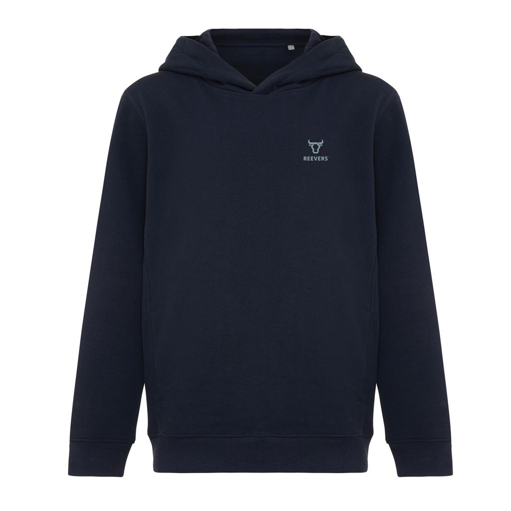 Iqoniq Yengo kids recycled cotton hoodie with sidepockets navy 9 - 10 ani