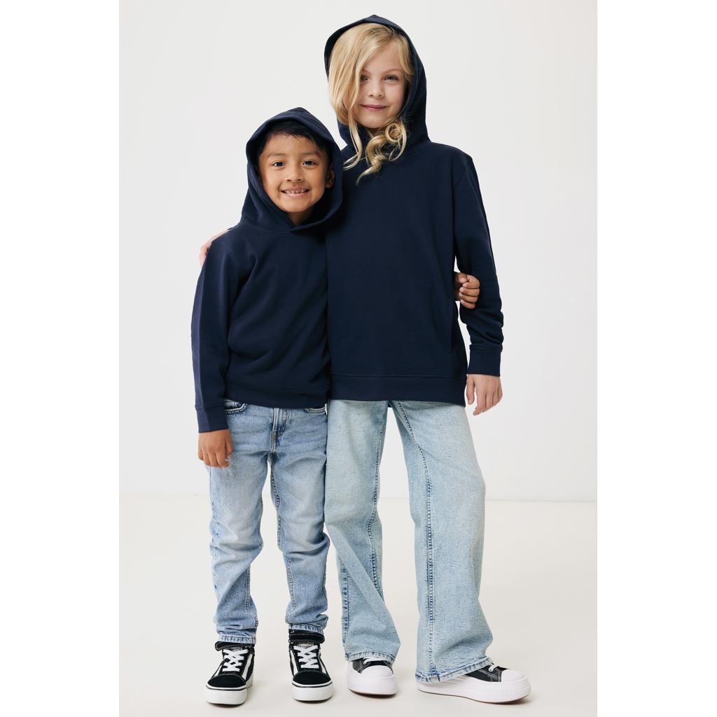 Iqoniq Yengo kids recycled cotton hoodie with sidepockets navy 9 - 10 ani