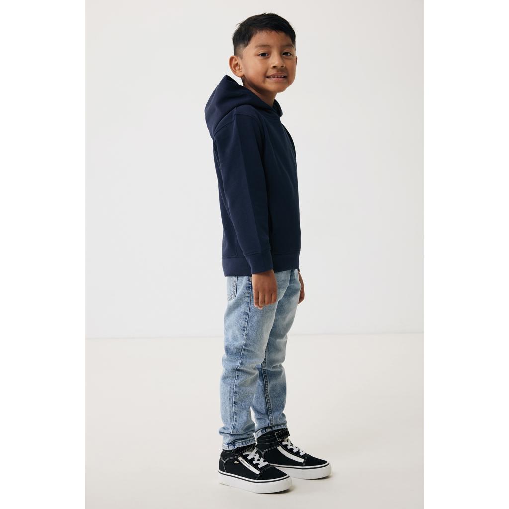 Iqoniq Yengo kids recycled cotton hoodie with sidepockets navy 9 - 10 ani