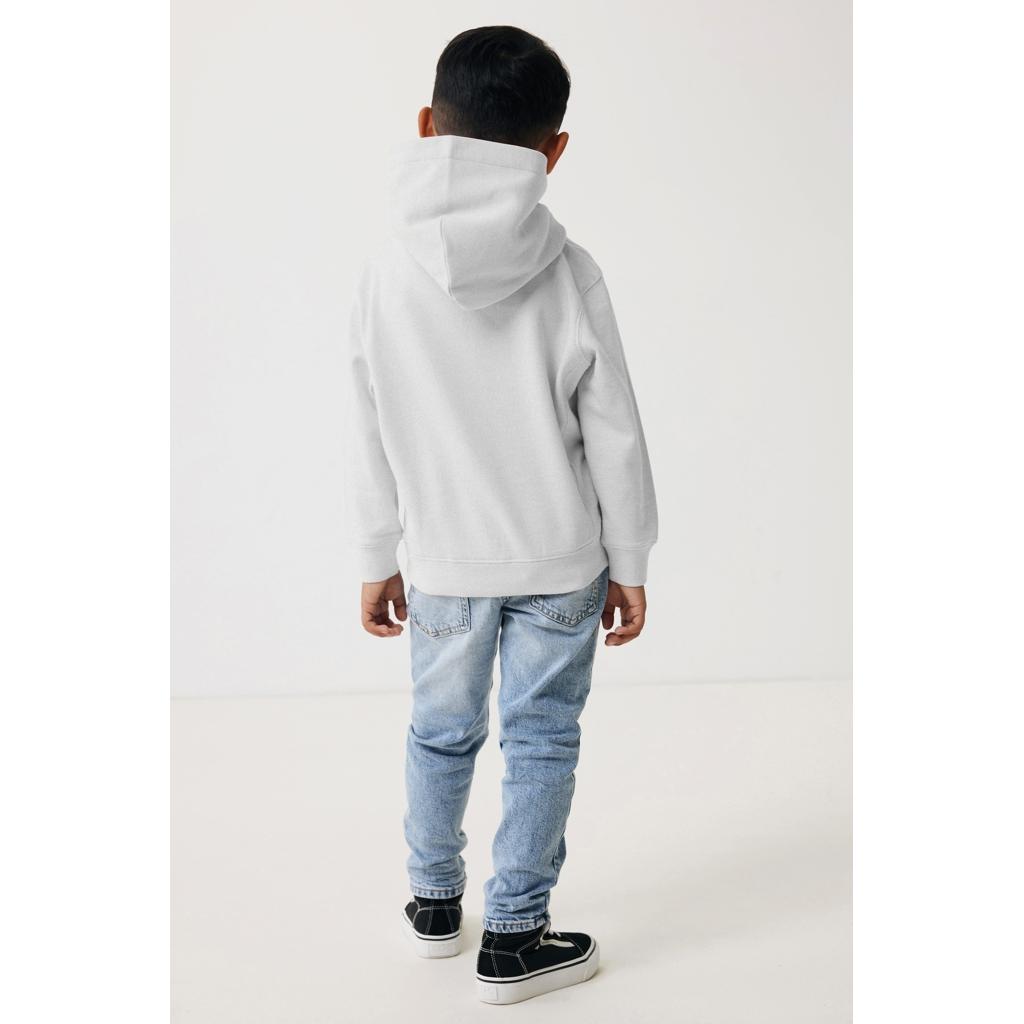 Iqoniq Yengo kids recycled cotton hoodie with sidepockets light heather grey 3 - 4 ani