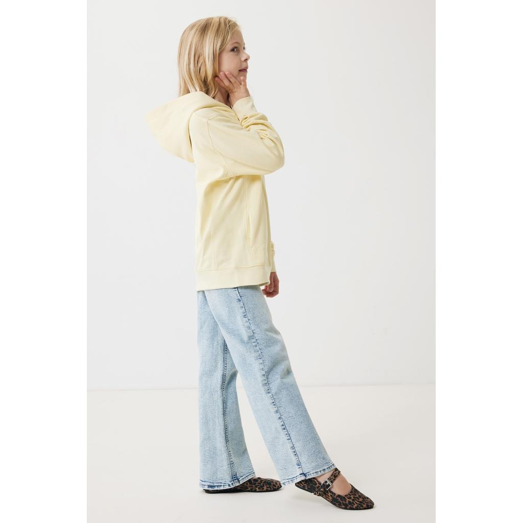 Iqoniq Yengo kids recycled cotton hoodie with sidepockets cream yellow 13 - 14 ani