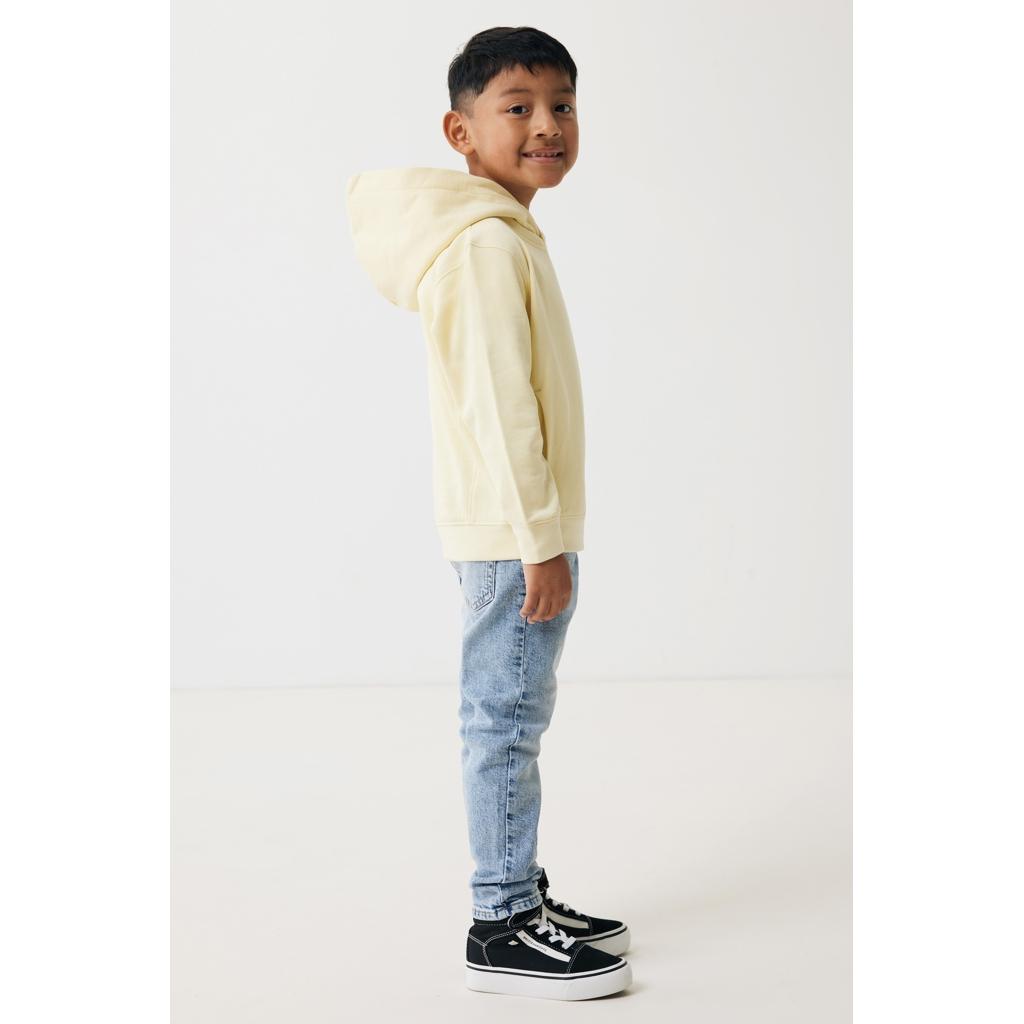 Iqoniq Yengo kids recycled cotton hoodie with sidepockets cream yellow 13 - 14 ani