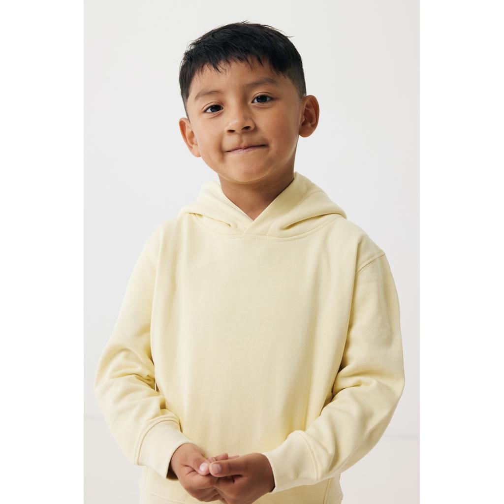 Iqoniq Yengo kids recycled cotton hoodie with sidepockets cream yellow 13 - 14 ani