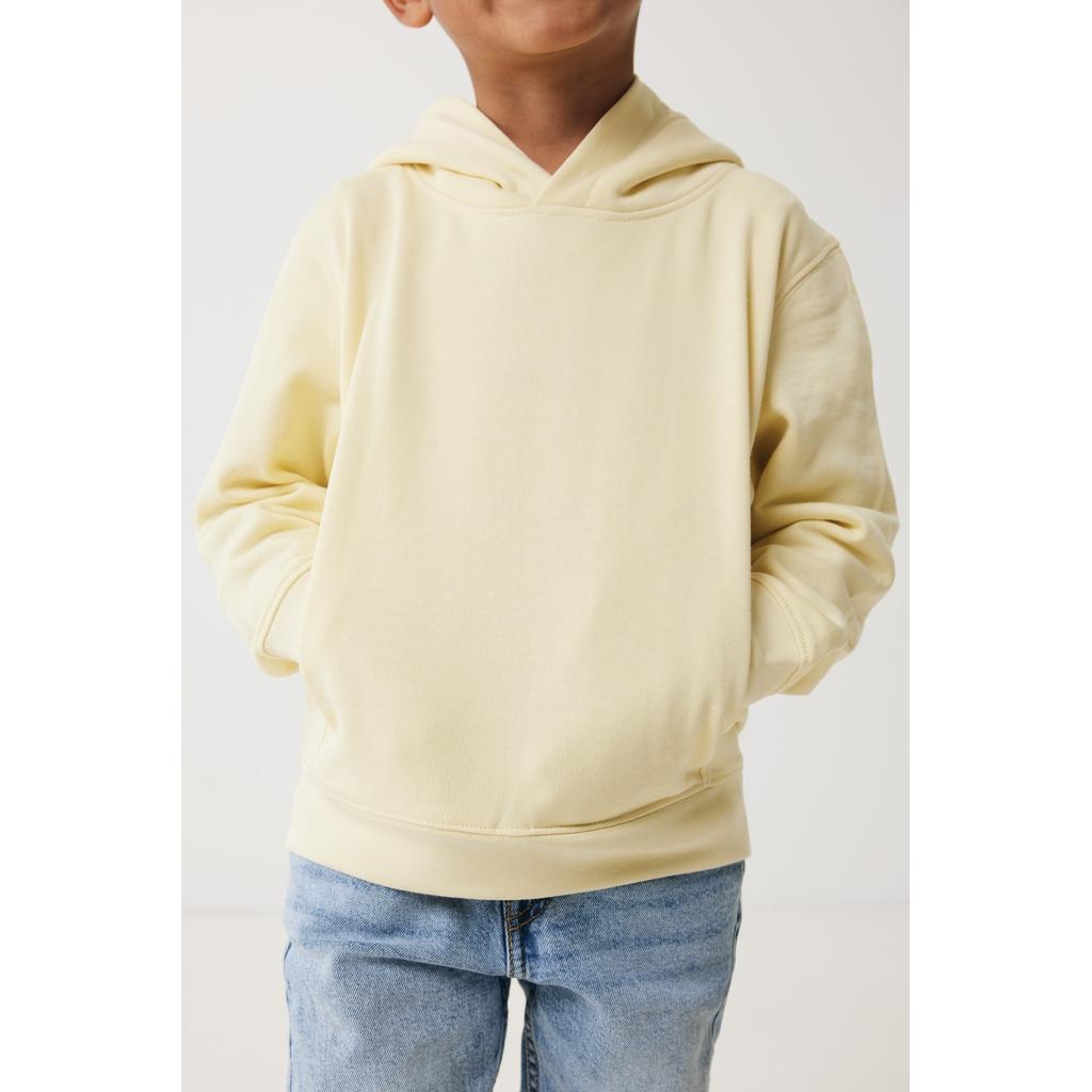 Iqoniq Yengo kids recycled cotton hoodie with sidepockets cream yellow 13 - 14 ani