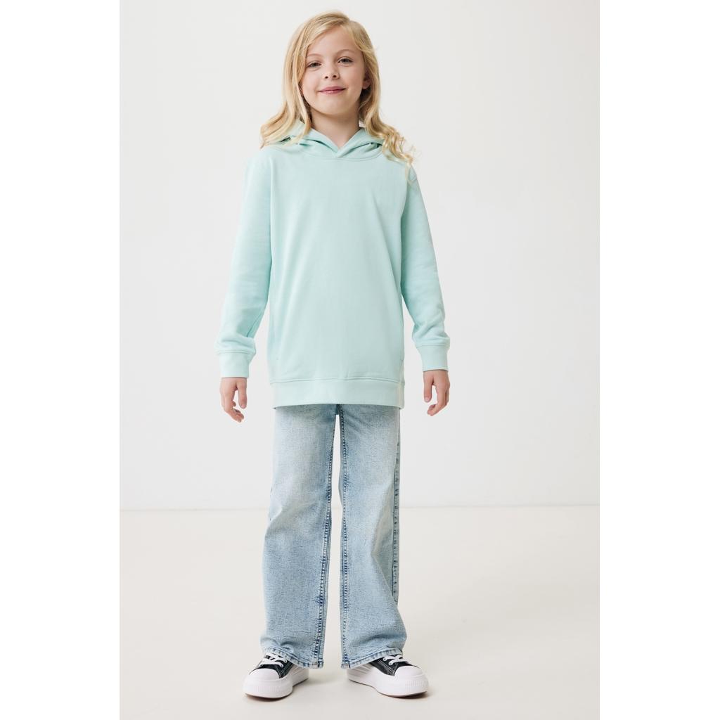 Iqoniq Yengo kids recycled cotton hoodie with sidepockets crushed mint 11 - 12 ani
