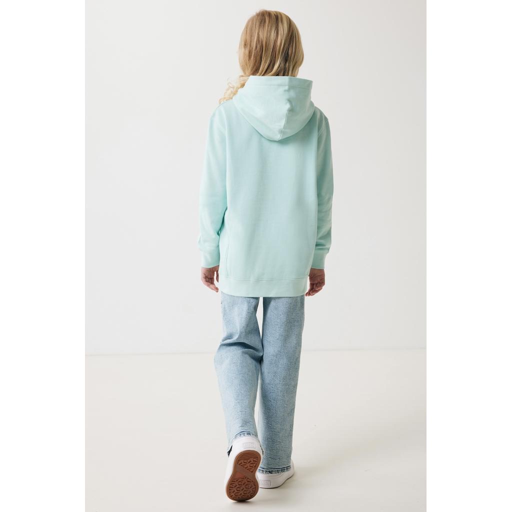 Iqoniq Yengo kids recycled cotton hoodie with sidepockets crushed mint 11 - 12 ani