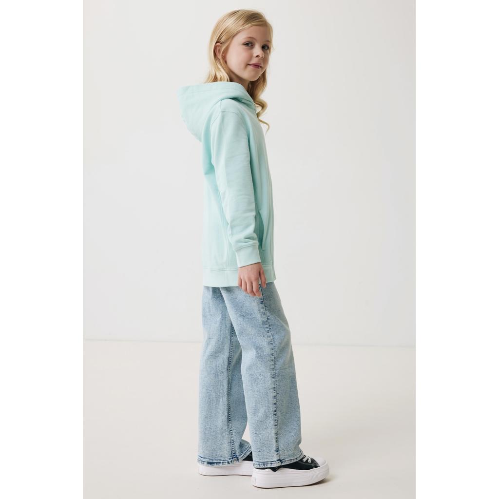 Iqoniq Yengo kids recycled cotton hoodie with sidepockets crushed mint 11 - 12 ani