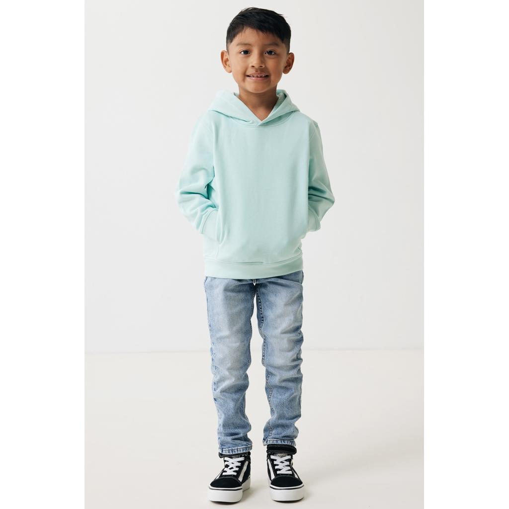 Iqoniq Yengo kids recycled cotton hoodie with sidepockets crushed mint 11 - 12 ani