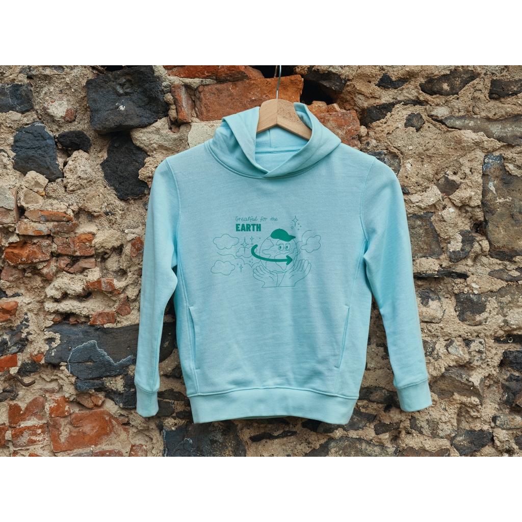 Iqoniq Yengo kids recycled cotton hoodie with sidepockets crushed mint 11 - 12 ani