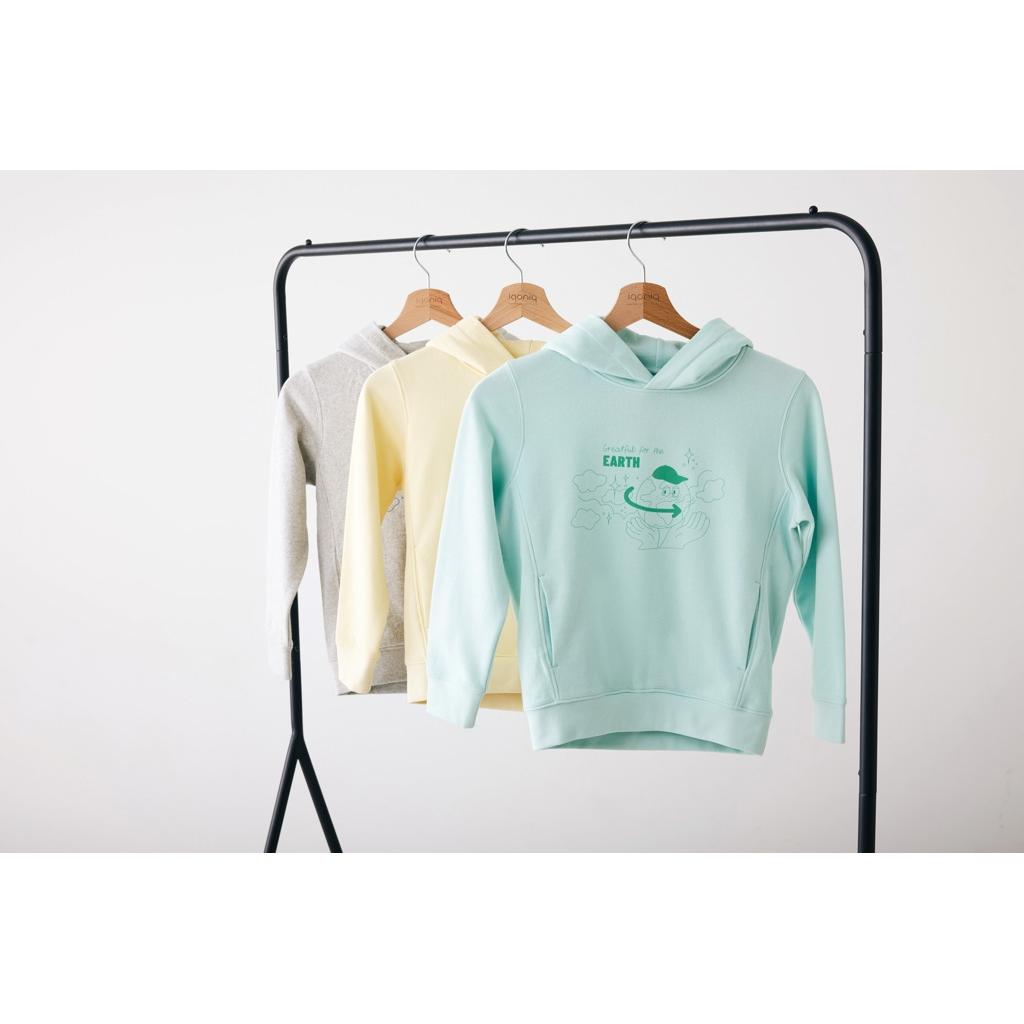 Iqoniq Yengo kids recycled cotton hoodie with sidepockets crushed mint 11 - 12 ani