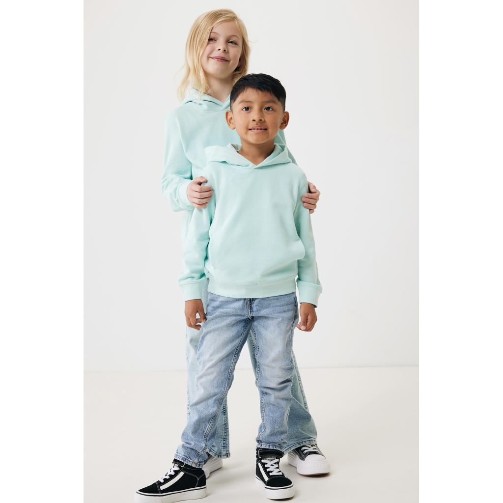 Iqoniq Yengo kids recycled cotton hoodie with sidepockets crushed mint 11 - 12 ani