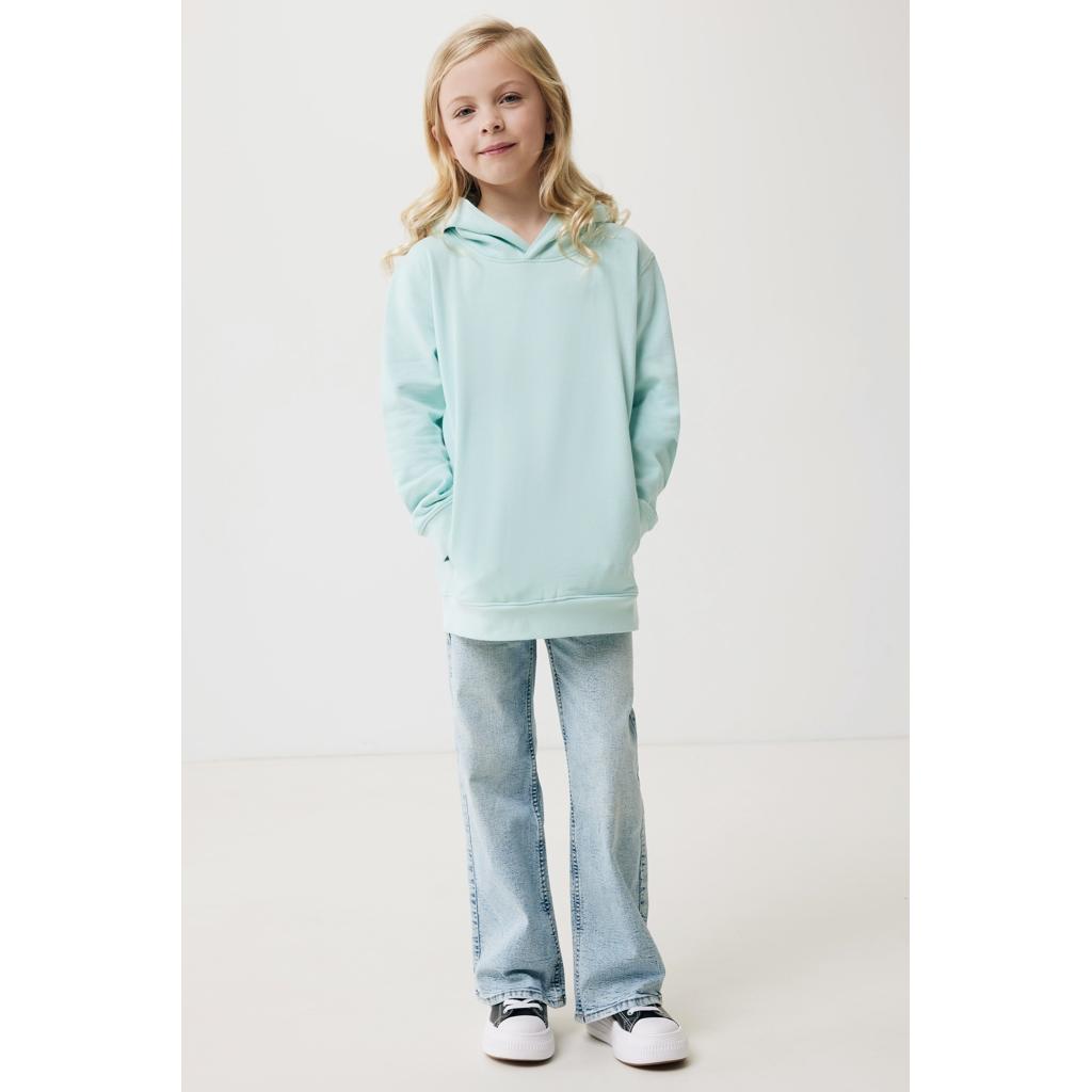Iqoniq Yengo kids recycled cotton hoodie with sidepockets crushed mint 11 - 12 ani