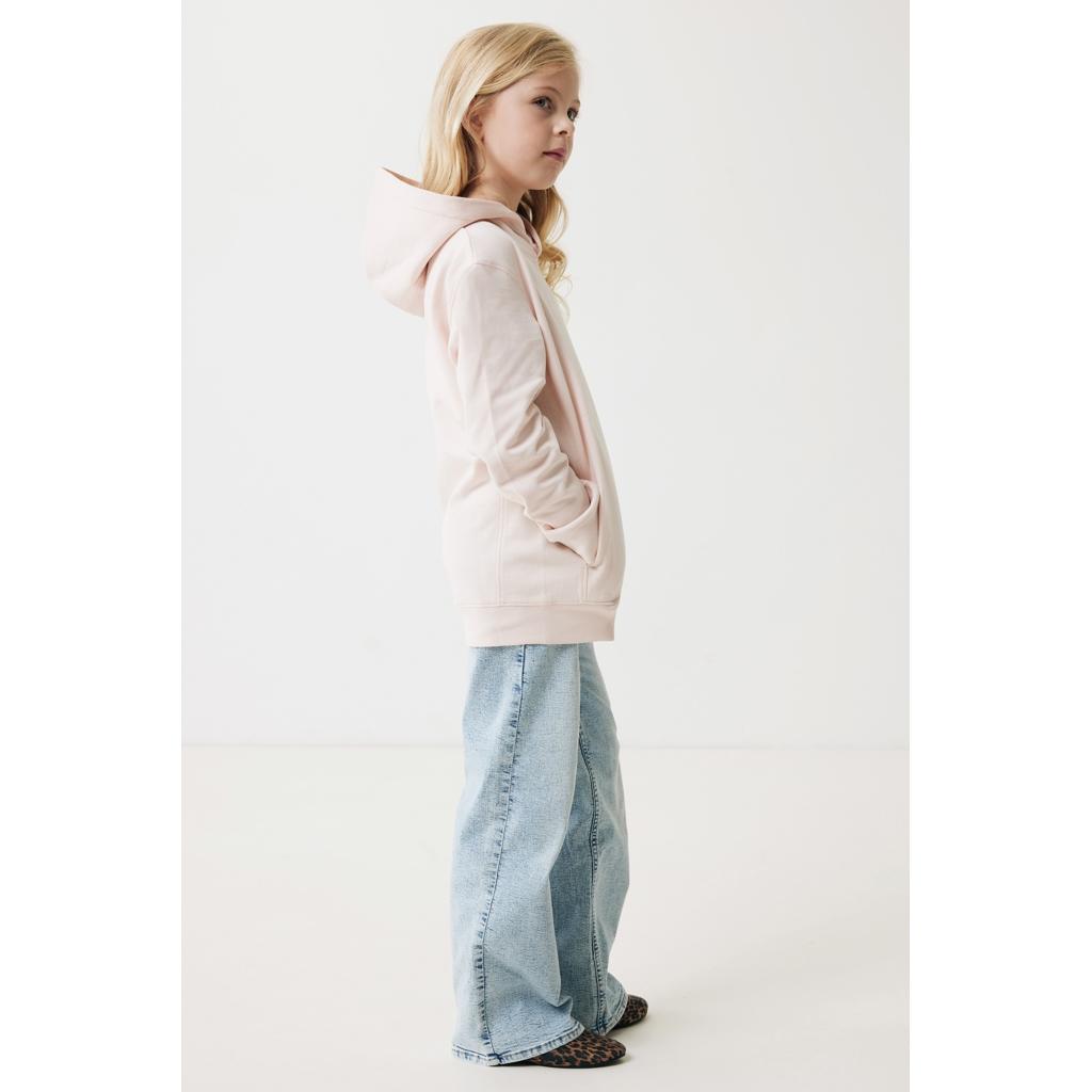 Iqoniq Yengo kids recycled cotton hoodie with sidepockets cloud pink 11 - 12 ani