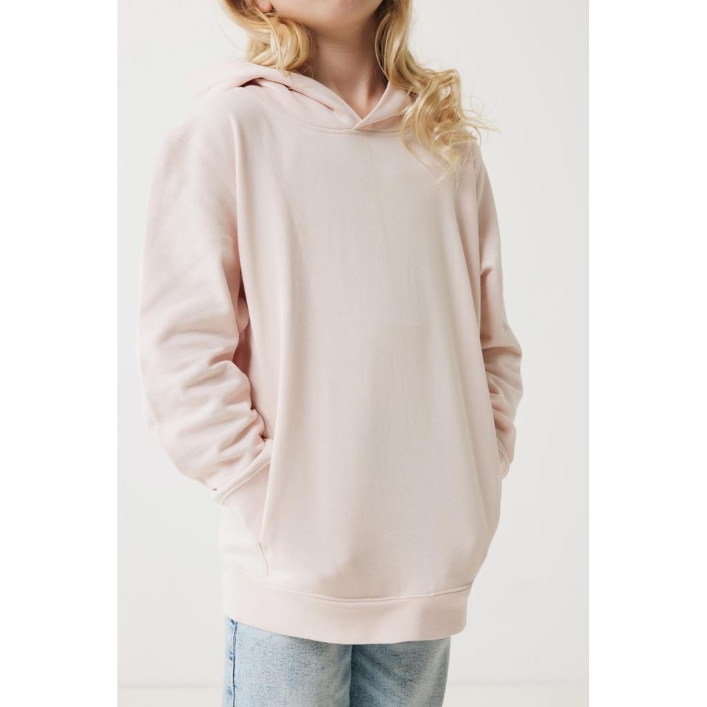 Iqoniq Yengo kids recycled cotton hoodie with sidepockets cloud pink 11 - 12 ani
