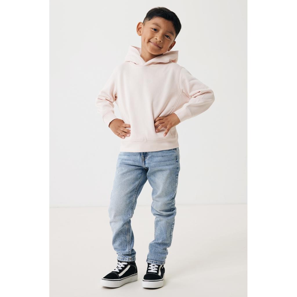 Iqoniq Yengo kids recycled cotton hoodie with sidepockets cloud pink 11 - 12 ani